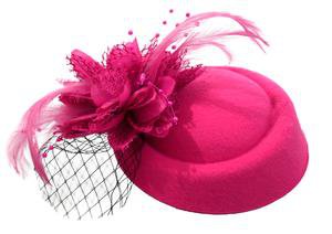 Caprilite UK Online | Caprilite Fuchsia Hot Pink Fascinator Hat Pill Box Flower Black Veil H
