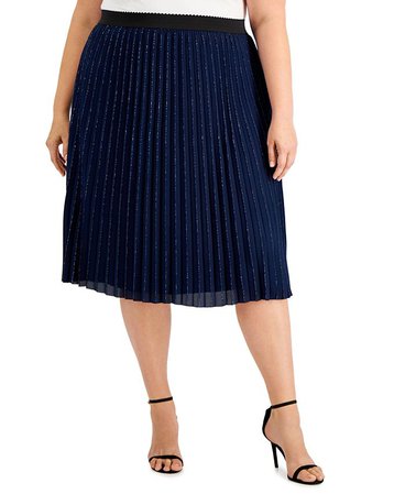 Adrianna Papell Plus Size Shimmer Skirt & Reviews - Dresses - Plus Sizes - Macy's