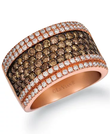 Le Vian Chocolate Diamond® & Vanilla Diamond® Statement Ring (1-3/4 ct. t.w.) in 14k Rose Gold