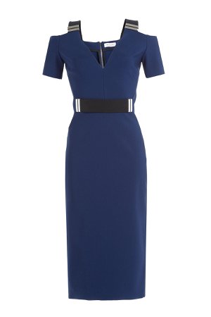 Midi Dress with Cut-Out Shoulders Gr. FR 40