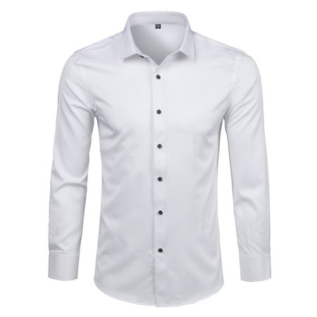Bamboo Fiber Mens Dress Shirt 2018 Brand New Solid Color Long Sleeve White Shirt Men Casual Button Down Elastic Formal Men Shirt-in Casual Shirts from Men's Clothing on Aliexpress.com | Alibaba Group