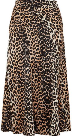 Blakely Leopard-print Stretch-silk Skirt - Leopard print
