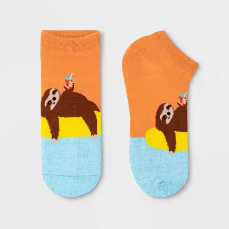 Women's SlothLow Cut Socks - Xhilaration™ Orange One Size : Target