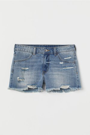 Denim Shorts - Denim blue/trashed - | H&M US