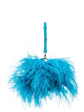 Blue Marques'almeida Feathered Clutch Bag | Farfetch.com