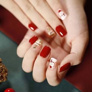 cute christmas press on nails