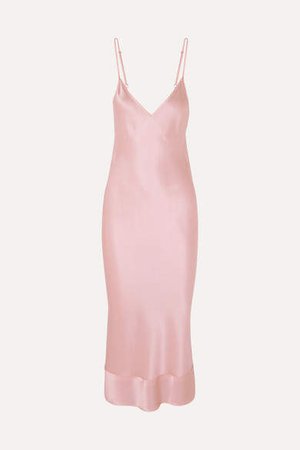 Mathews - Rose Silk-satin Midi Dress - Blush