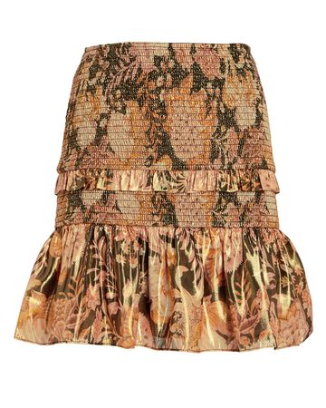 Raindance Smocked Floral Mini Skirt