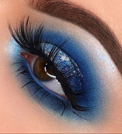 Glitter Blue Eye Makeup