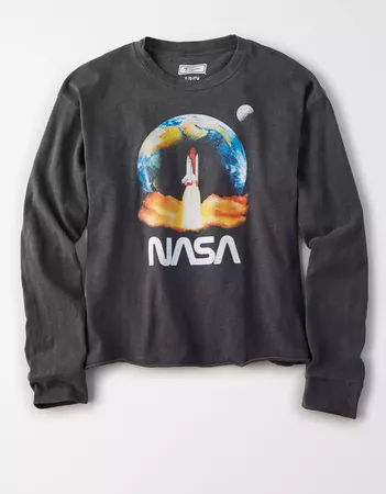 Tailgate Women's NASA Shuttle Cropped T-Shirt grey