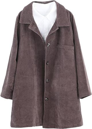 Amazon.com: Minibee Women's Corduroy Shacket Jacket Button Down Shirts Fall Long Sleeve Coat with Pockets : Clothing, Shoes & Jewelry