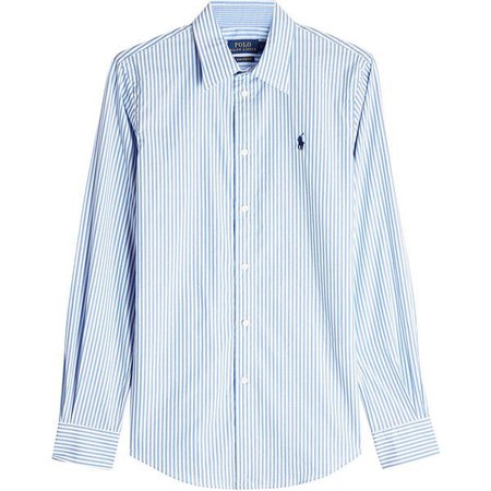 blue and white striped button down shirt women's ralph lauren - Google Search