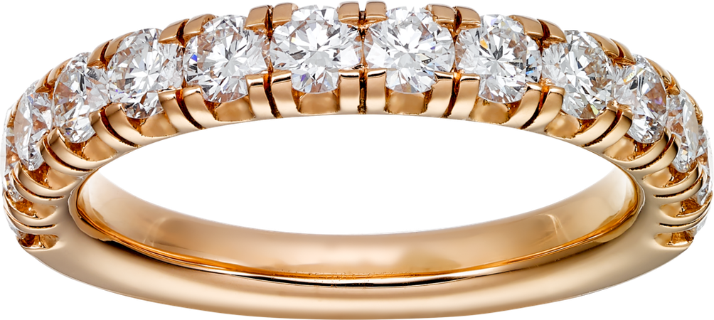 CRB4216600 - Étincelle de Cartier wedding band - Pink gold, diamonds - Cartier