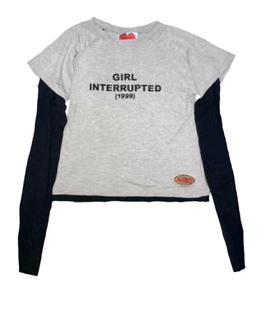 o mighty girl interrupted layered grey black top