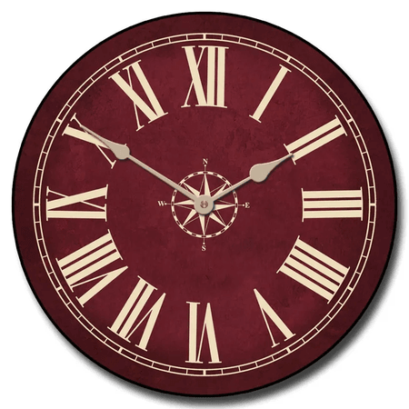 Antique Red Wall Clock