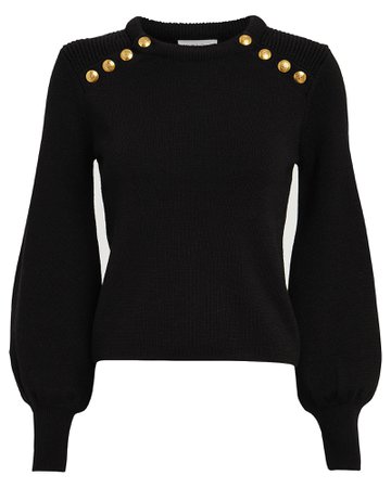 Kayla Button-Embellished Wool Sweater