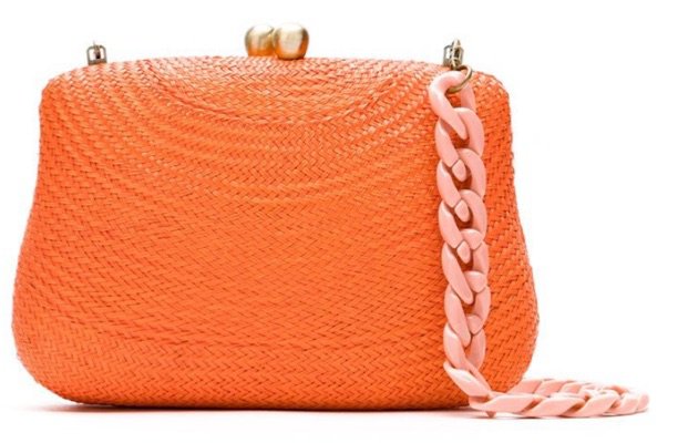 SERPUI Coral Straw Handbag
