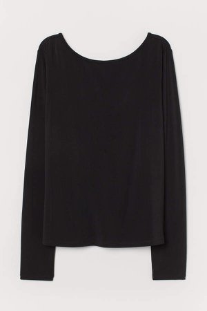 Top with Low-cut Back - Black