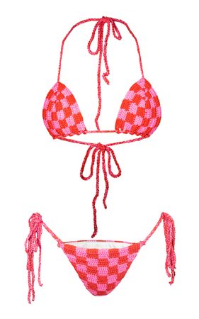 Checkered Triangle Bikini Set By Memorial Day | Moda Operandi