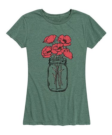 Instant Message Womens Heather Juniper Poppy Jar Relaxed-Fit Tee - Women & Plus | Best Price and Reviews | Zulily