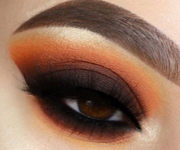 black & orange eye makeup