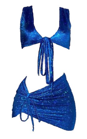 Blue Sparkle Skirt Wrap Set