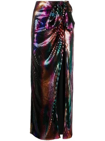 The Attico slit sequinned midi skirt - FARFETCH