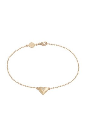 18k Yellow Gold Heart Bracelet With Diamonds By Jamie Wolf | Moda Operandi