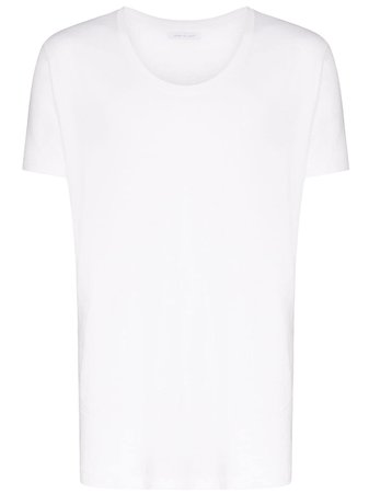John Elliott Scoop-Neck Plain T-Shirt A102A0000A White | Farfetch