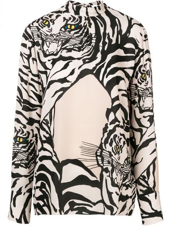 Valentino Tiger Printed Blouse - Farfetch