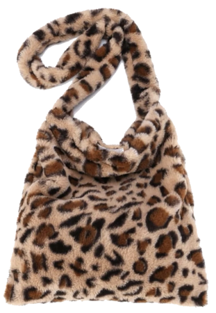fuzzy leopard print bag