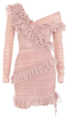 House of CB - pink blush ruffle dress