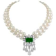 Van Cleef & Arpels Pearl and Emerald Necklace - Pinterest