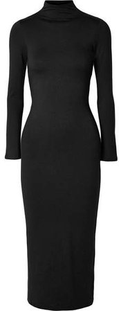 Jameson Open-back Stretch-tencel Jersey Midi Dress - Black