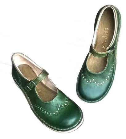 WOOLICITY Green Mary Janes