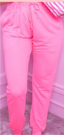 bright pink joggers