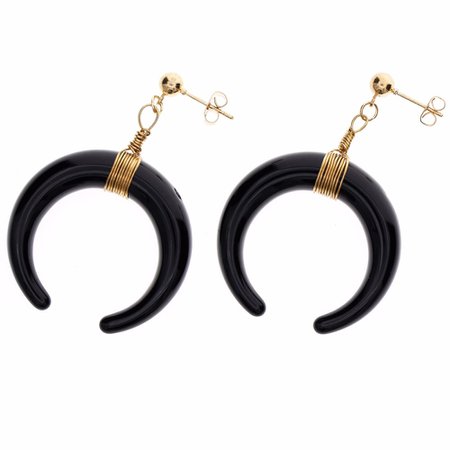aliexpress gold black moon earrings