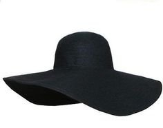 wide brim black hat