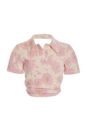 Le Bagnu Floral Cotton-Blend Open-Back Polo Shirt By Jacquemus | Moda Operandi