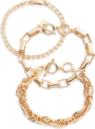 Set of 3 Luxe Chain Bracelets | Nordstrom