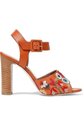 Embellished leather sandals | RED(V) | Sale up to 70% off | THE OUTNET