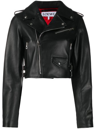 LOEWE Cropped Leather Jacket - Farfetch