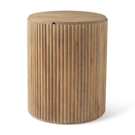 blonde wood end table
