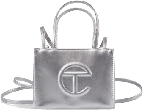 silver telfar bag