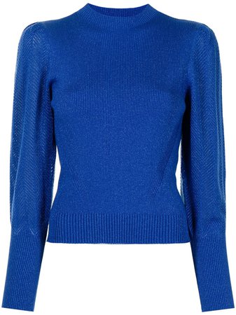 Shop blue DVF Diane von Furstenberg Catherine wool-blend knit jumper with Express Delivery - Farfetch