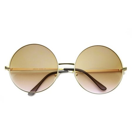 Women's Retro Hippie Oversize Round Sunglasses With Colorized Gradient... ($11)