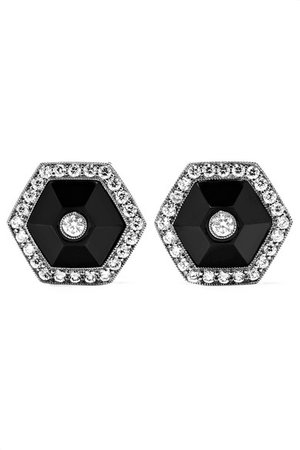 Fred Leighton | Collection 18-karat white gold, jade and diamond earrings | NET-A-PORTER.COM