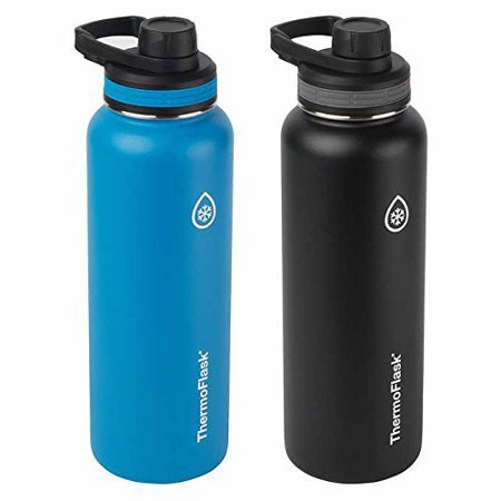 ThermoFlask Stainless Steel 40-Ounce Water Bottle (Light Blue/Black), 2-Piece | Walmart Canada