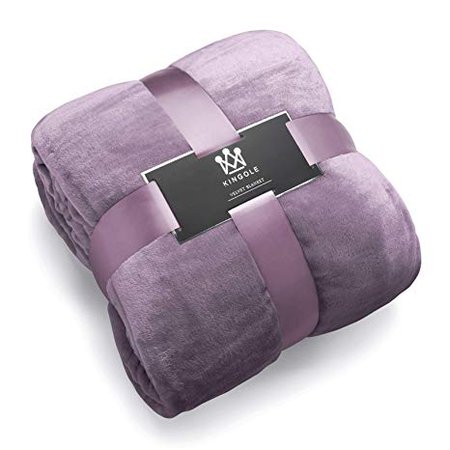 Kingole Flannel Fleece Microfiber Throw Blanket, Luxury Lavender Purple Twin Size Lightweight Cozy Couch Bed Super Soft and Warm Plush Solid Color 350GSM (66 x 90 inches): Home & Kitchen
