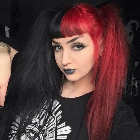 girls with half red half black hair - Google Search